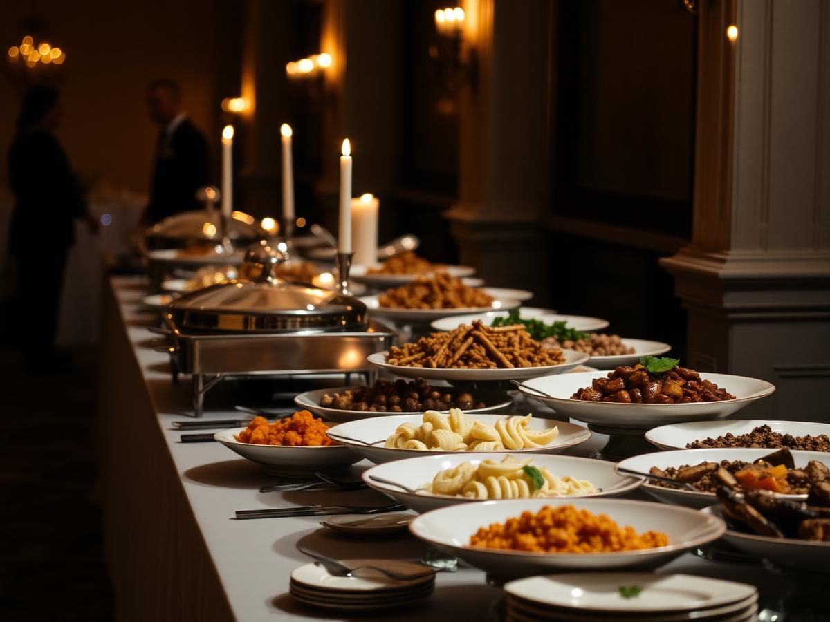 Nyondo catering setup at a wedding